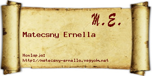 Matecsny Ernella névjegykártya